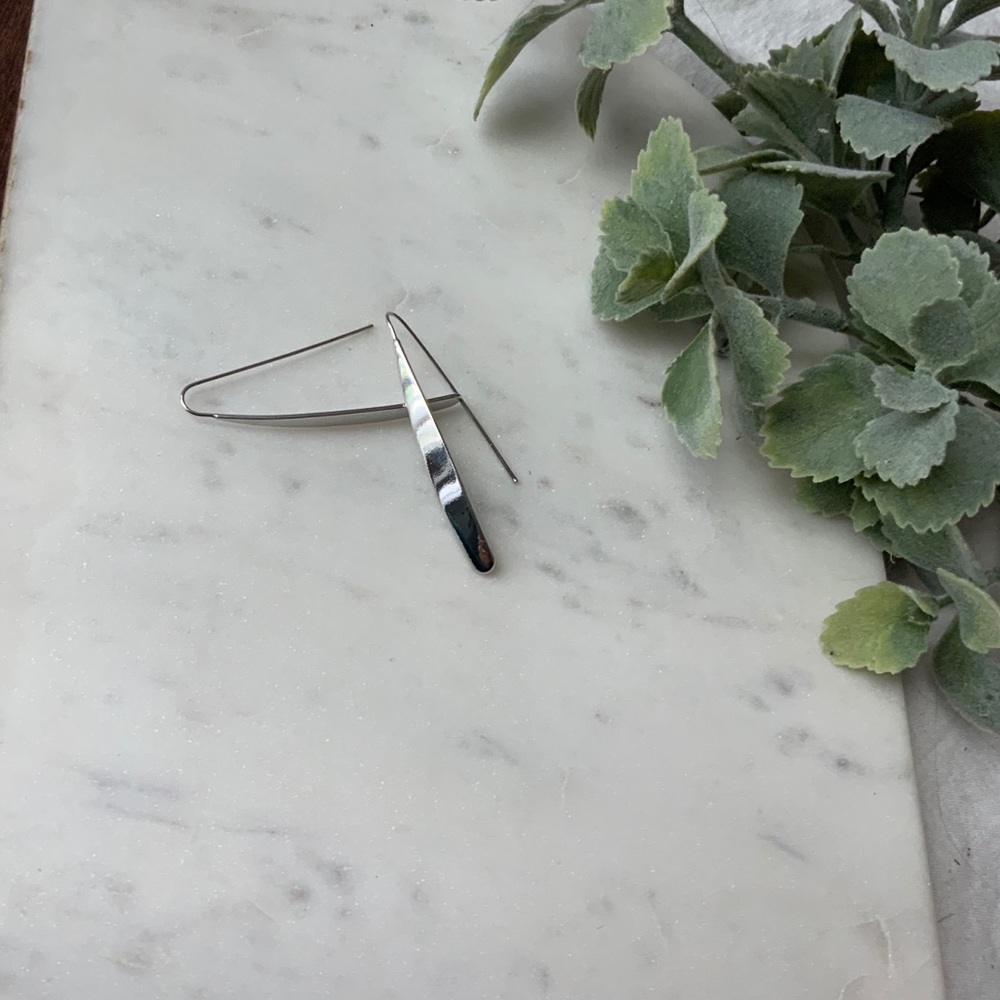 The Parker - Silver Drop Statement Earrings - Picture 3 of 5